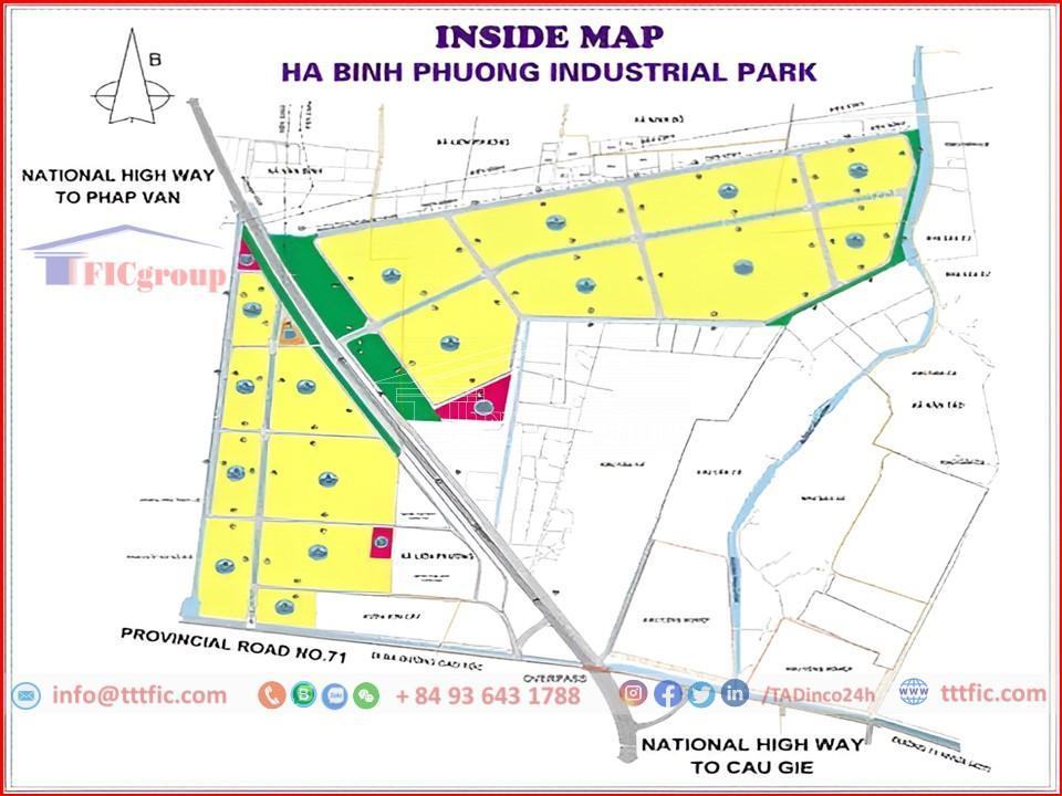 Master plan map of Ha Binh Phuong Industrial Cluster - Ha Noi - TTTFIC Group