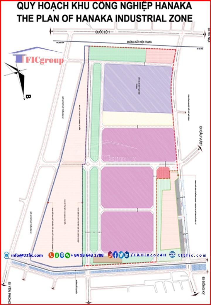 Master plan map of Hanaka Industrial Park - Bac Ninh - TTTFIC Group