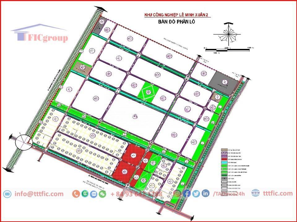 Master plan map of Le Minh Xuan II Industrial Park - HCMC - TTTFIC Group