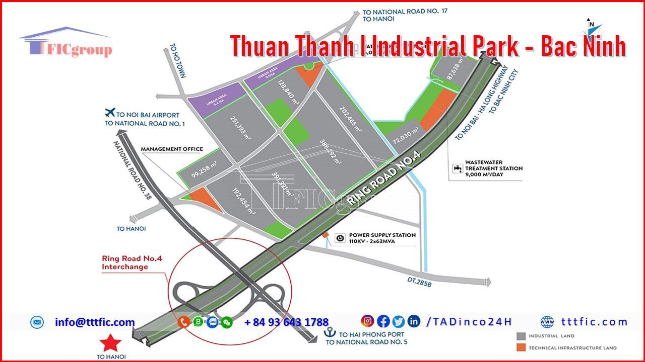 Master plan map of Thuan Thanh I Industrial Park - Bac Ninh - TTTFIC Group