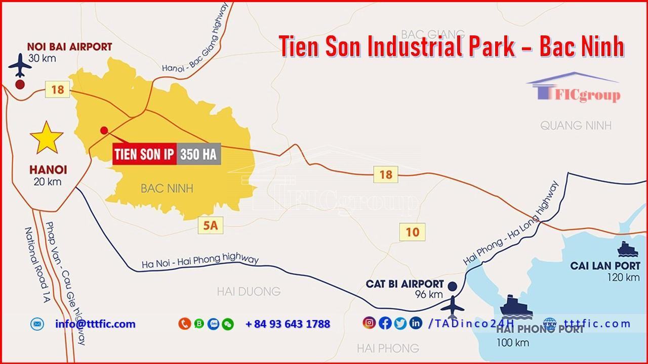 Transportation connectivity to Tien Son Industrial Park - Bac Ninh - TTTFIC Group