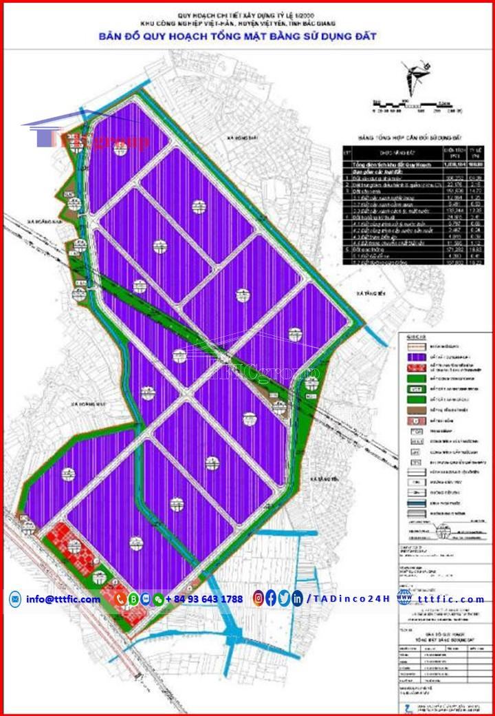 Master plan map Viet Han Industrial Park - Bac Giang