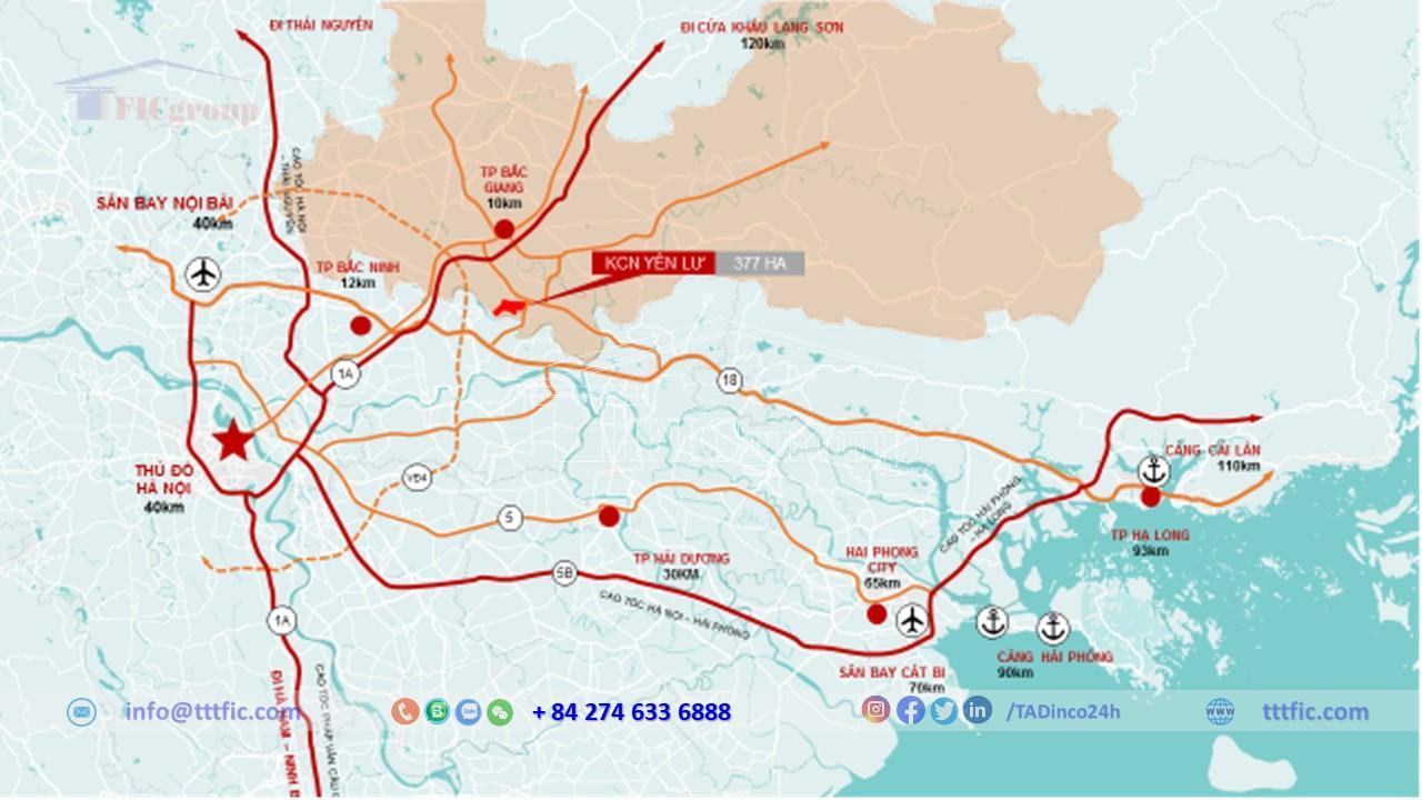 Transportation of Yen Lu Industrial Park - Bac Giang