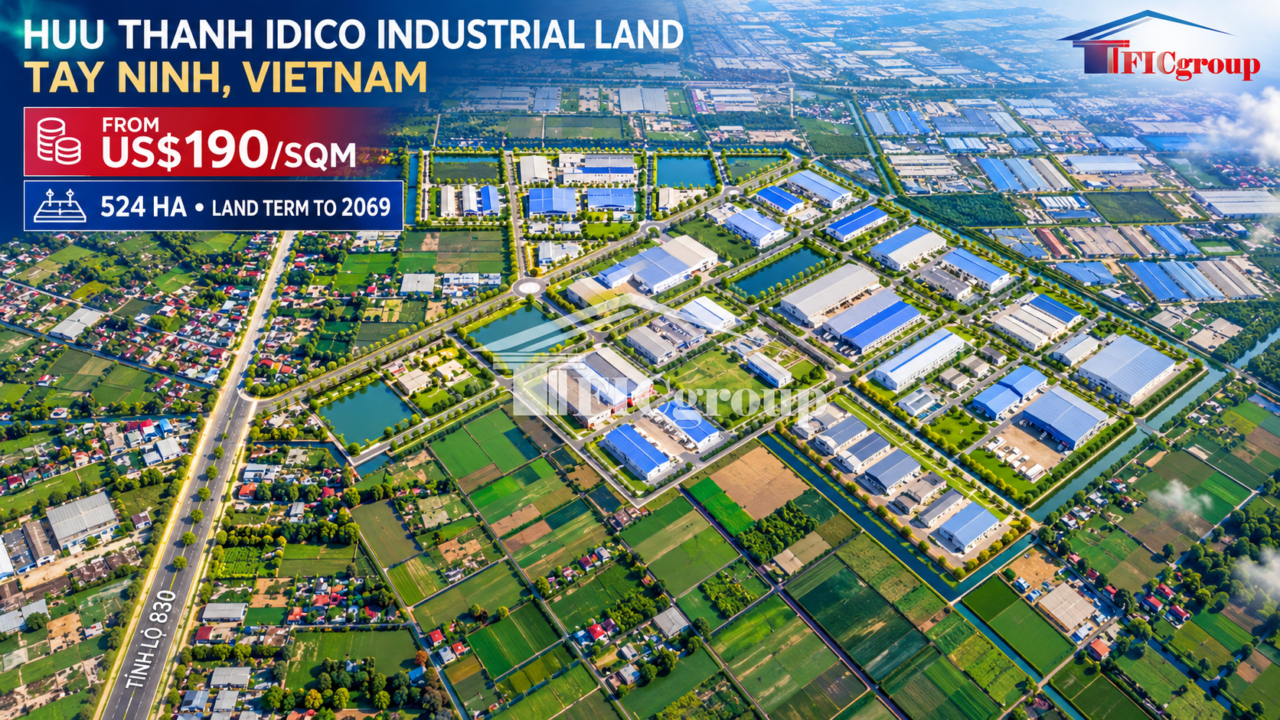 Huu Thanh IDICO Industrial Land Tay Ninh Vietnam – industrial land for sale by TTTFIC Group