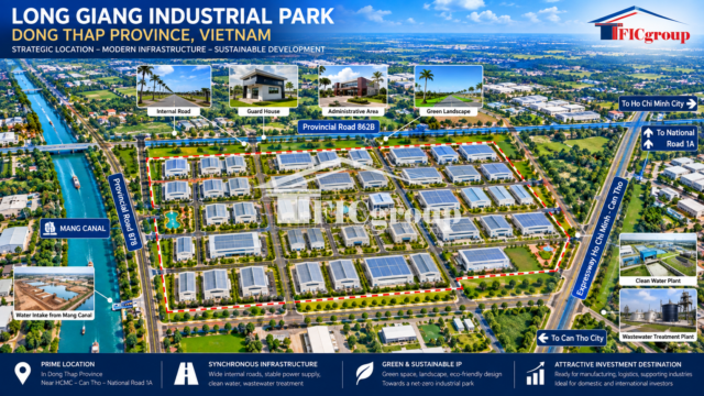 Long Giang Industrial Park Dong Thap Province Vietnam – 3D masterplan by TTTFIC Group