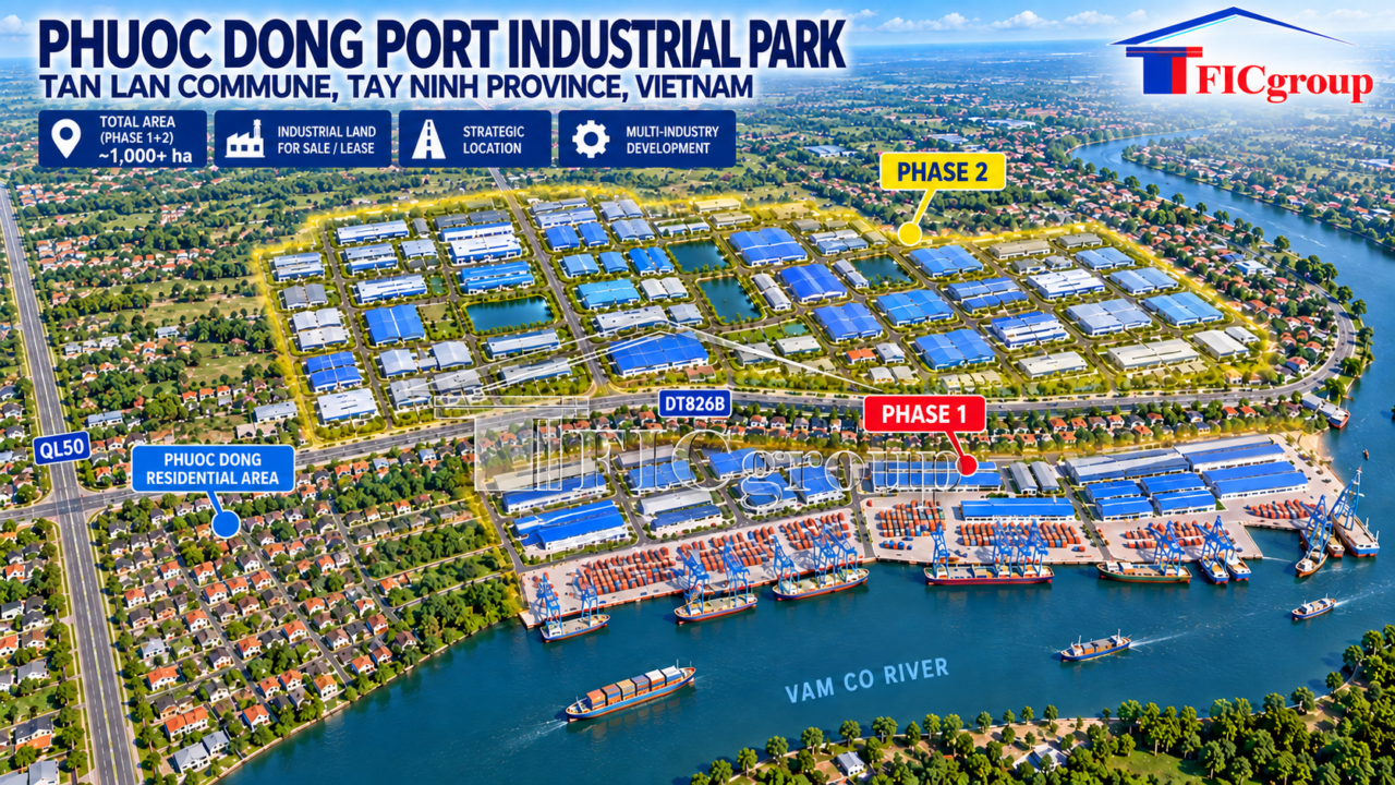 Phuoc Dong Port Industrial Land for Sale – Tay Ninh