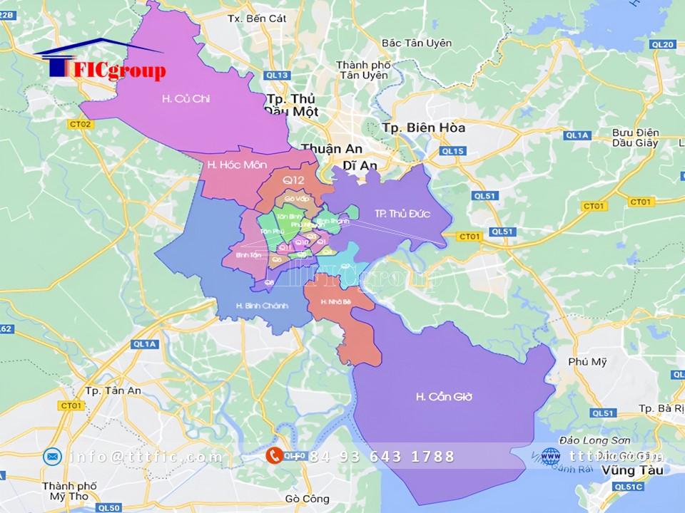 Administrative Map - Ho Chi Minh City - TTTFIC Group