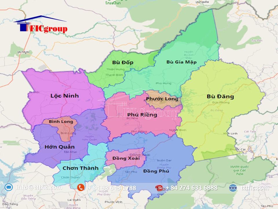 Administrative Map of Binh Phuoc Province - Vietnam - TTTFIC Group