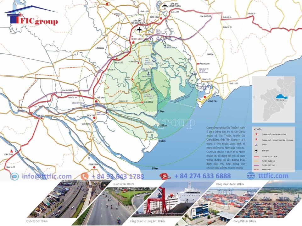 Map of Gia Thuan 1 Industrial Cluster - Tien Giang - TTTFIC Group