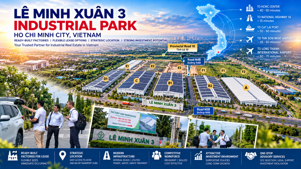Ready-Built Factory for Lease at Le Minh Xuan 3 Industrial Park