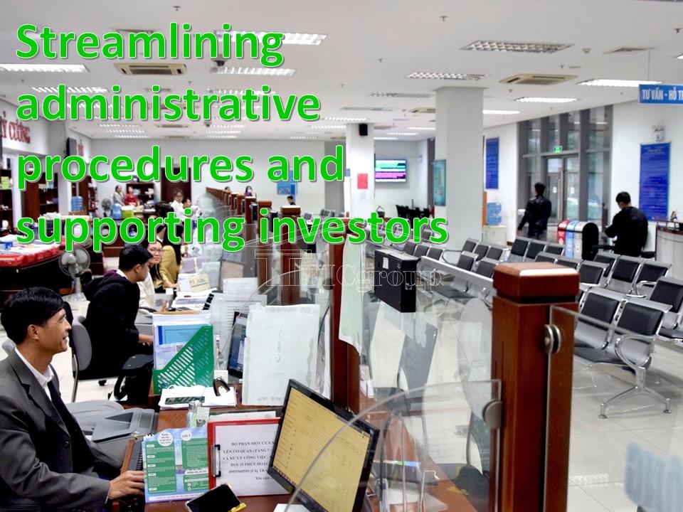 Streamlining administrative procedures and supporting investors