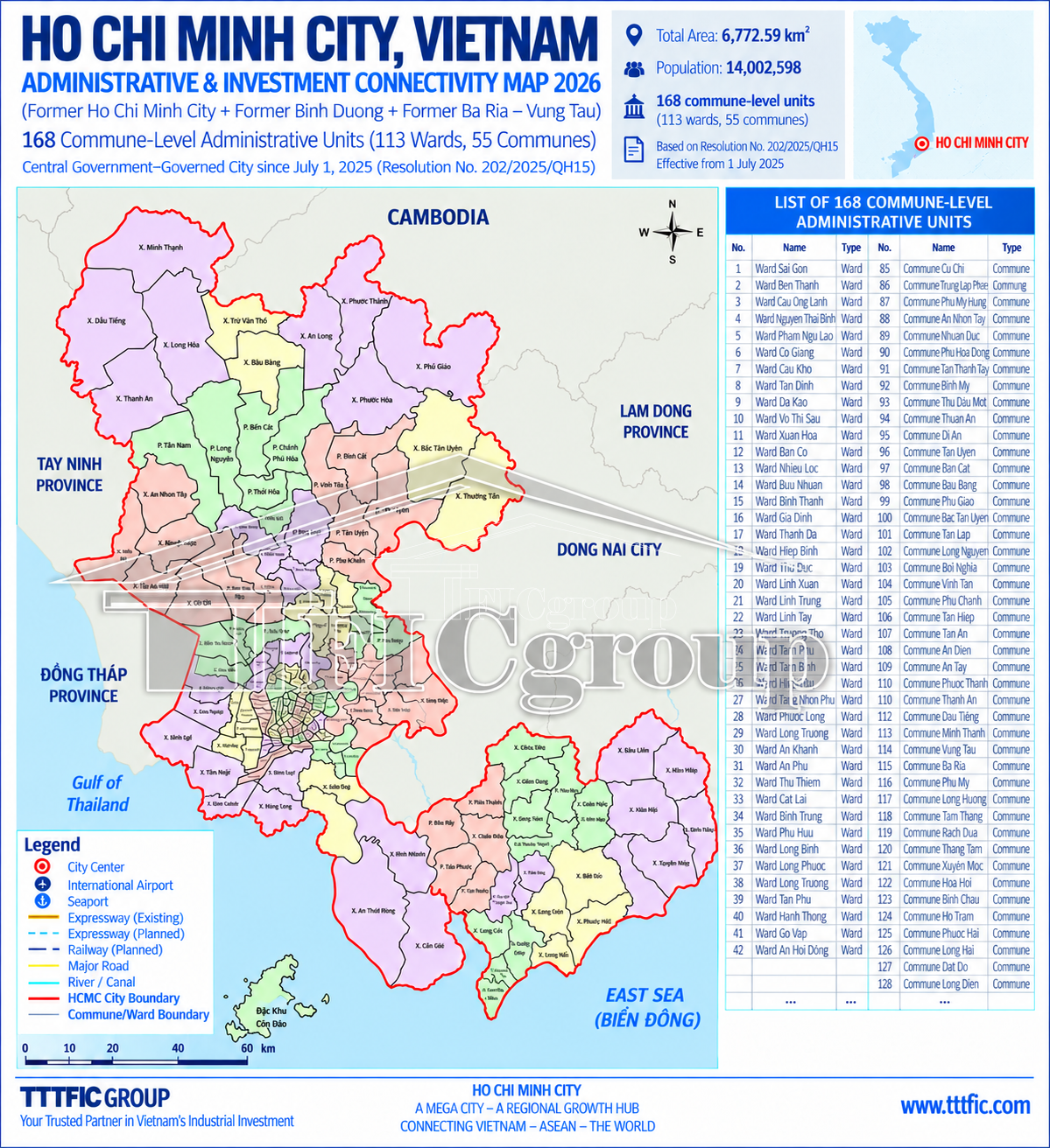 Ho Chi Minh City Vietnam – Administrative & Investment Connectivity Map 2026
