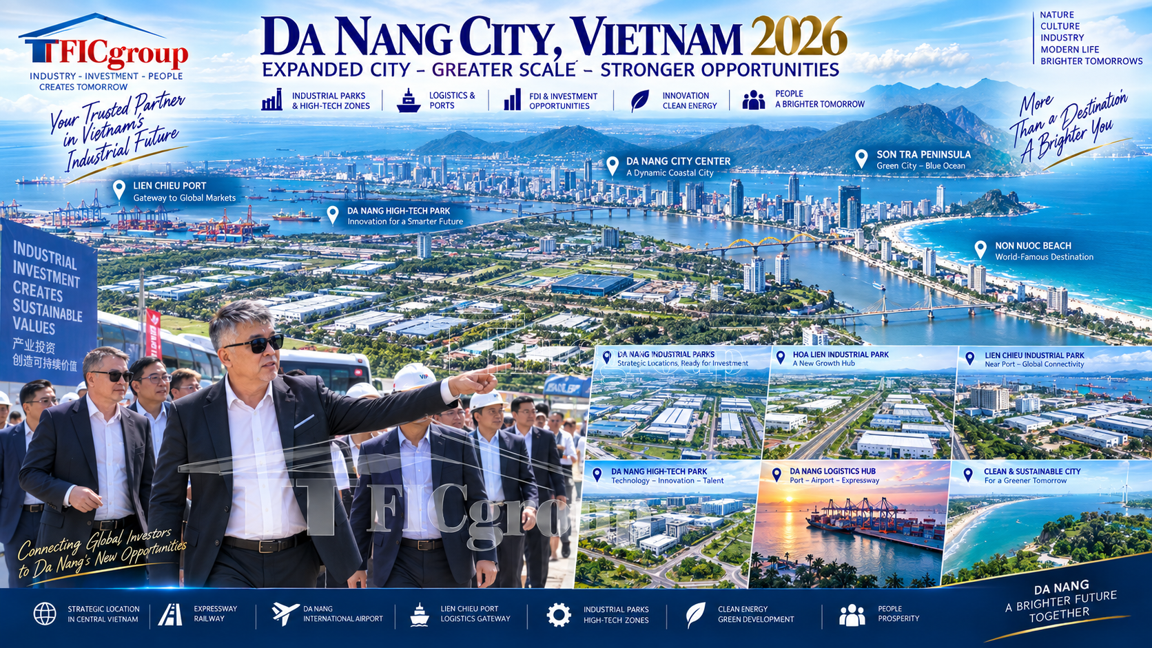 Da Nang City Vietnam 2026 – FDI investors surveying industrial parks and high-tech investment opportunities