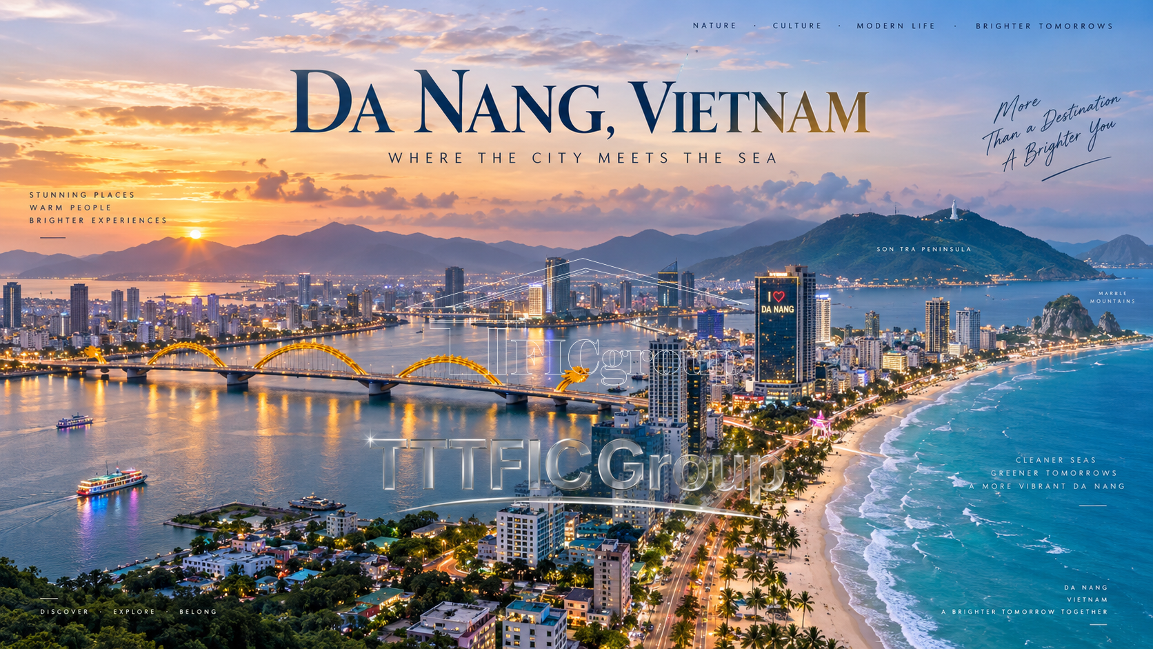 Da Nang Vietnam tourism 2026 – Dragon Bridge, My Khe Beach and coastal city skyline