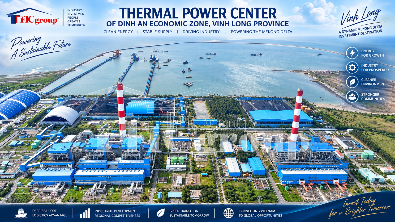 Dinh An Economic Zone Thermal Power Center in Vinh Long Province, Vietnam