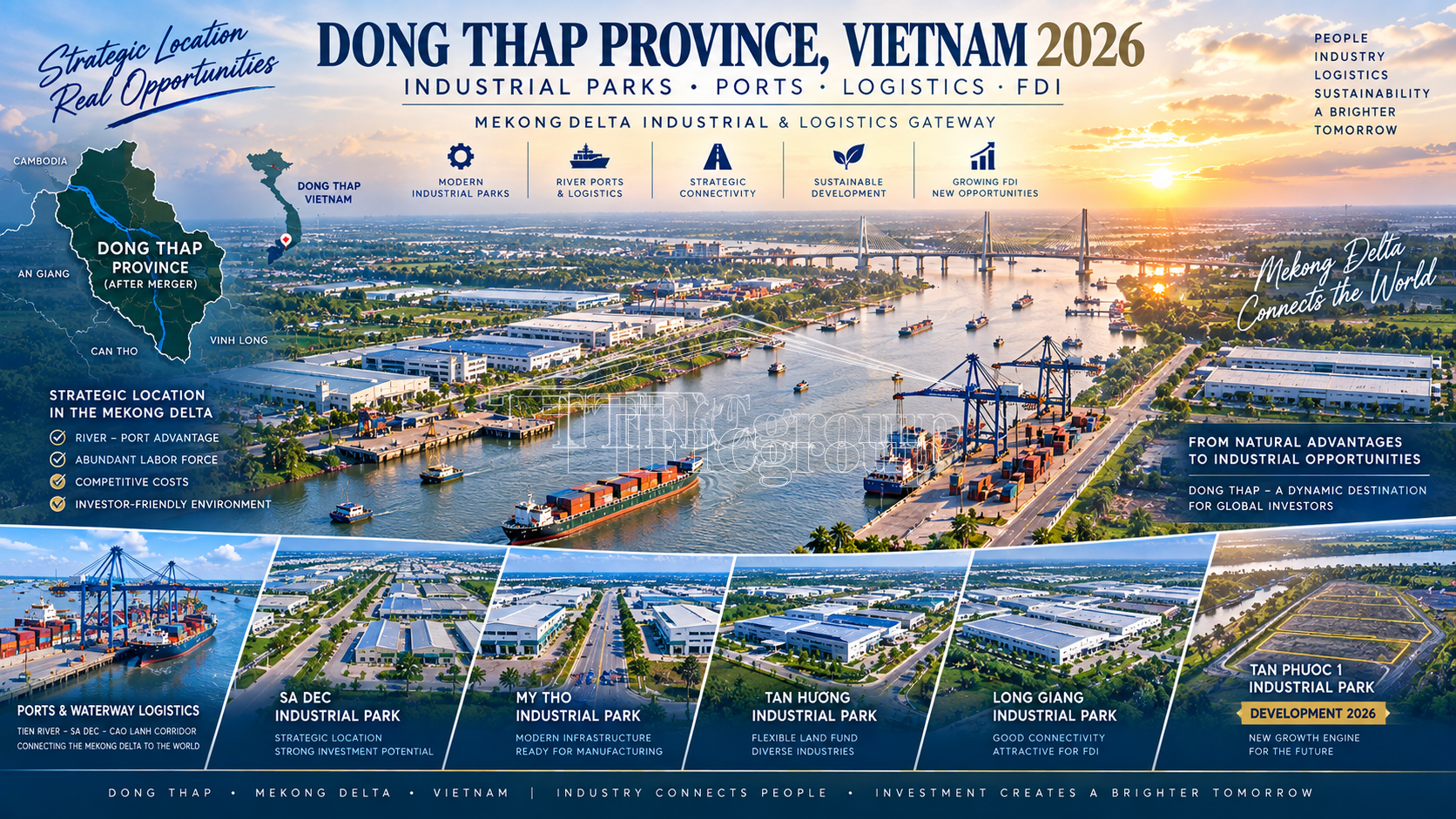 Dong Thap Province Vietnam industrial parks, ports and logistics infrastructure 2026