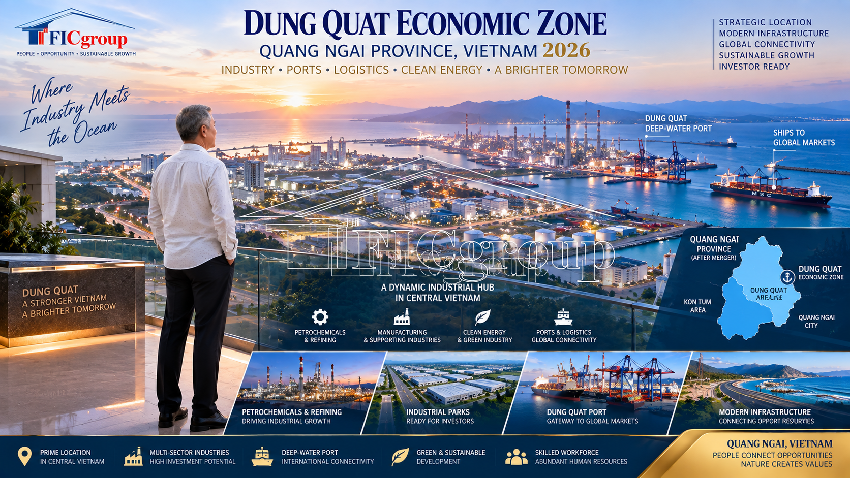 Dung Quat Economic Zone and deep-water port in Quang Ngai Province, Vietnam