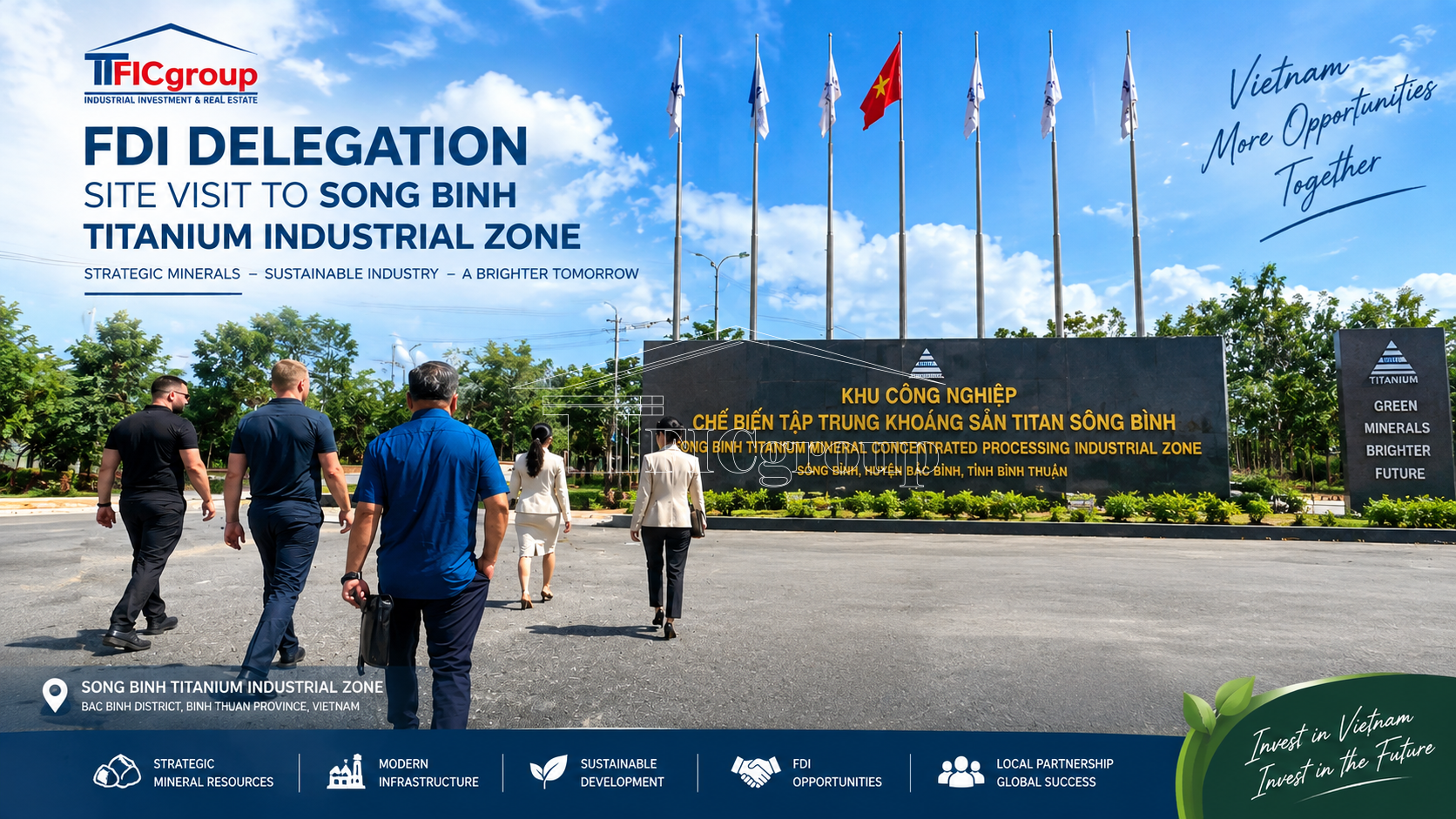 FDI delegation site visit to Song Binh Titanium Industrial Zone in Vietnam