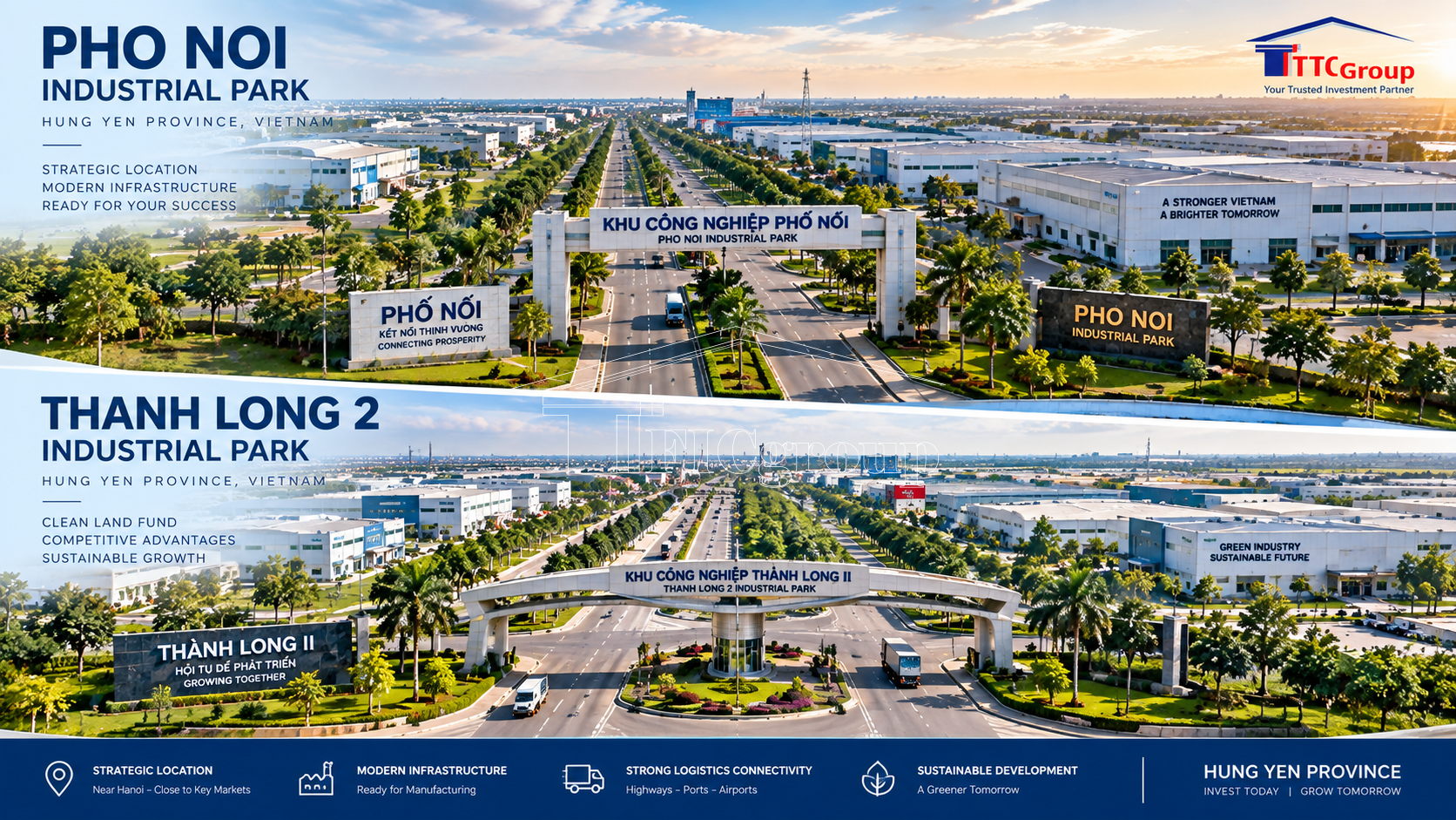 Pho Noi and Thang Long II Industrial Parks in Hung Yen Vietnam – industrial investment and manufacturing | TTTFIC Group
