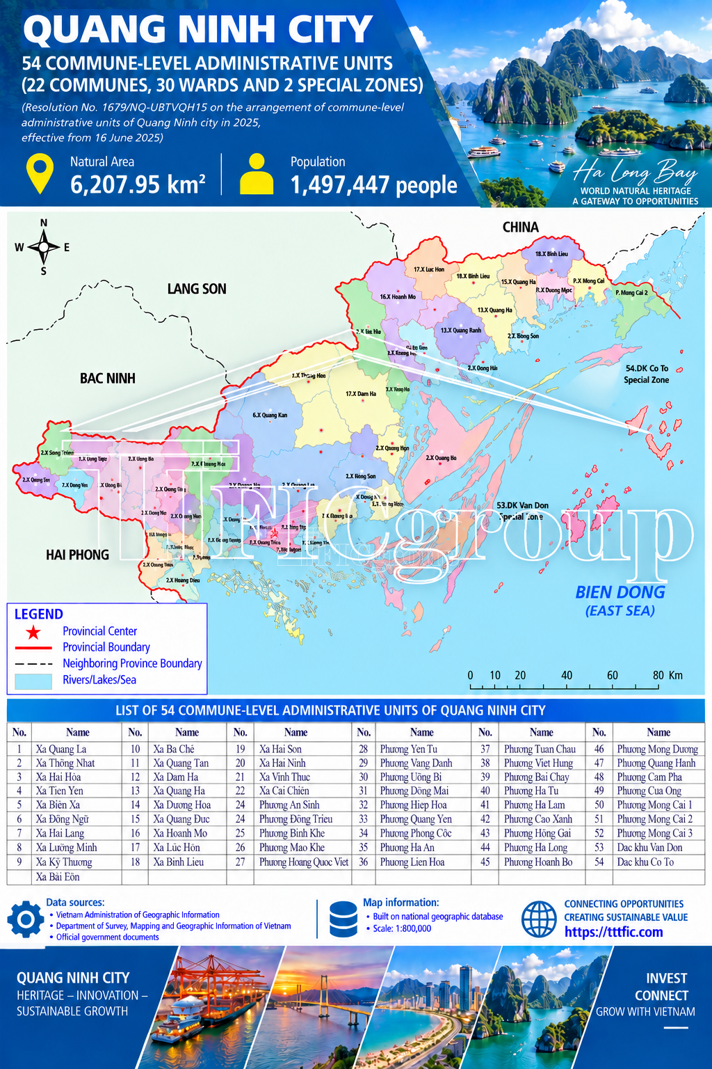 Quang Ninh Vietnam 2026 administrative and investment connectivity map – TTTFIC Group