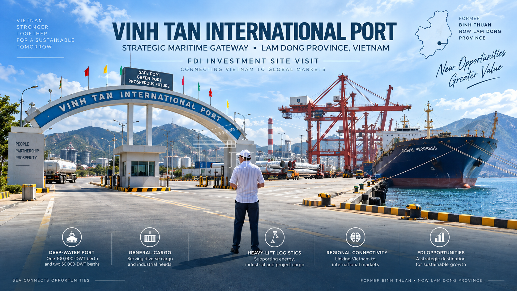 Vinh Tan International Port in Lam Dong Province, Vietnam – FDI investment site visit