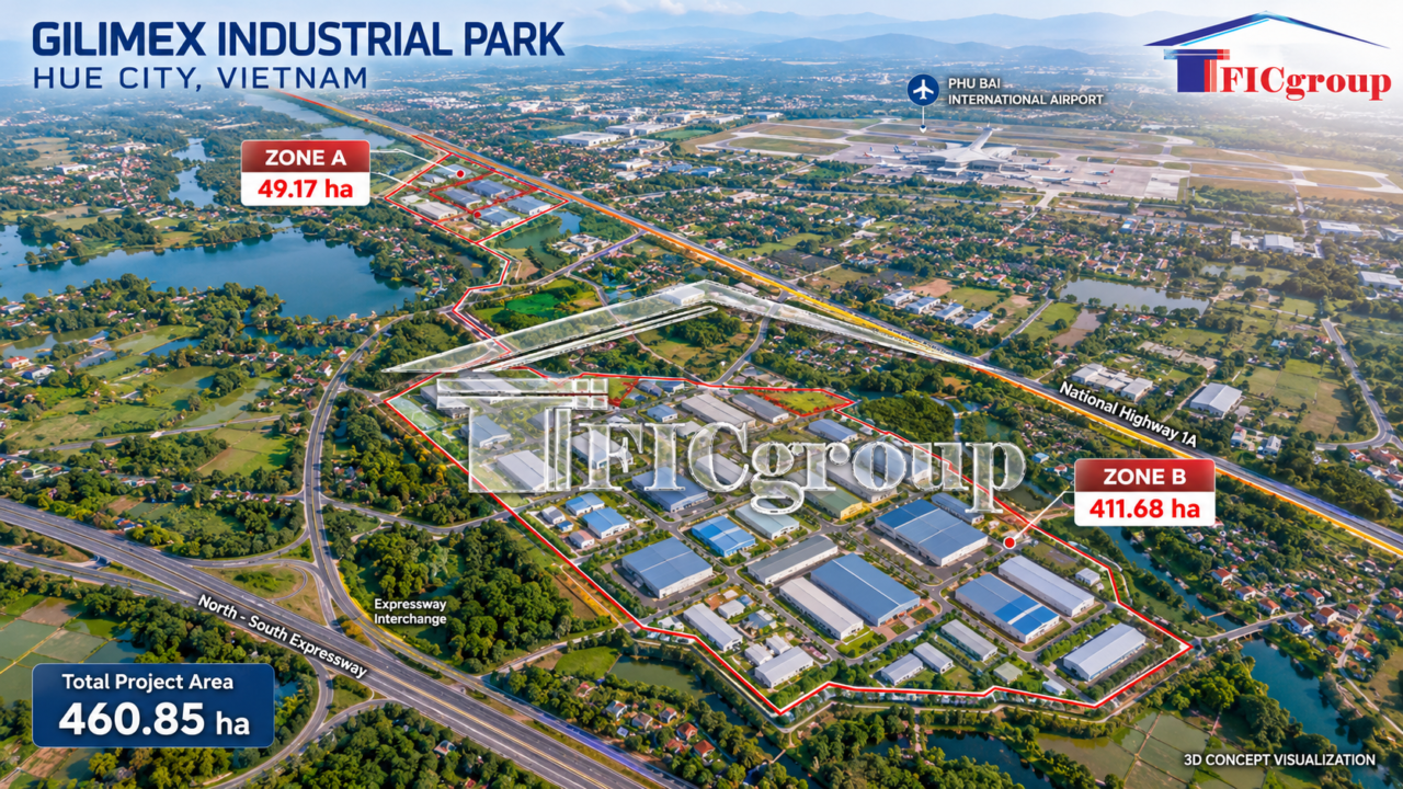 Industrial Land for Lease at Gilimex Hue Industrial Park – Hue City