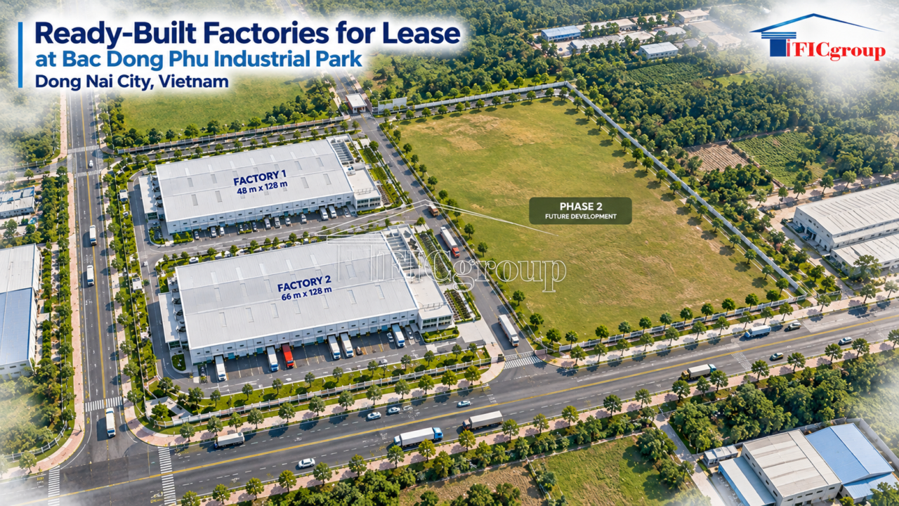 New Factory & Warehouse for Lease – 14,592 m² | Bac Dong Phu IP