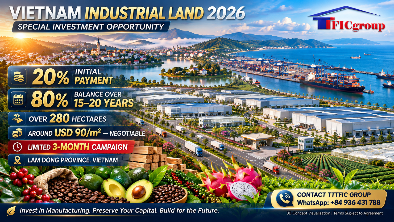Vietnam Industrial Land 2026: Pay 20%, Balance Over 20 Years